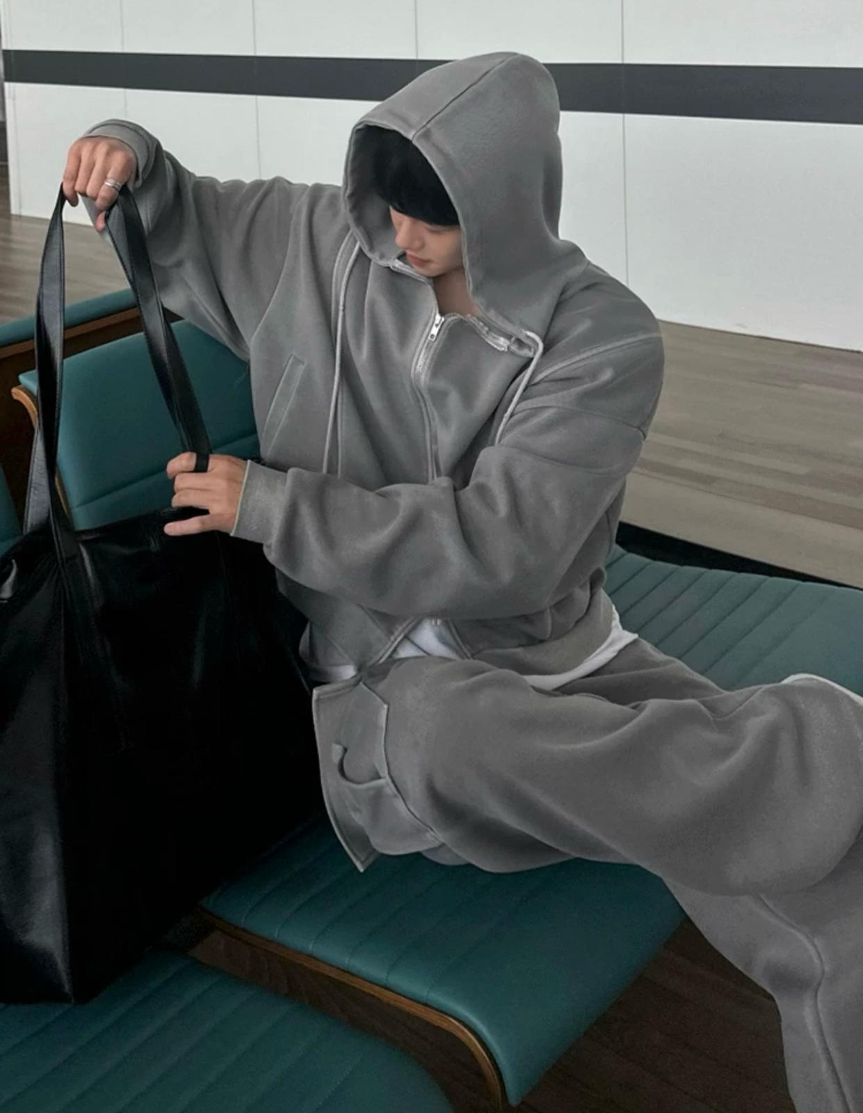 Grey Hoodie (Both way Zippers)