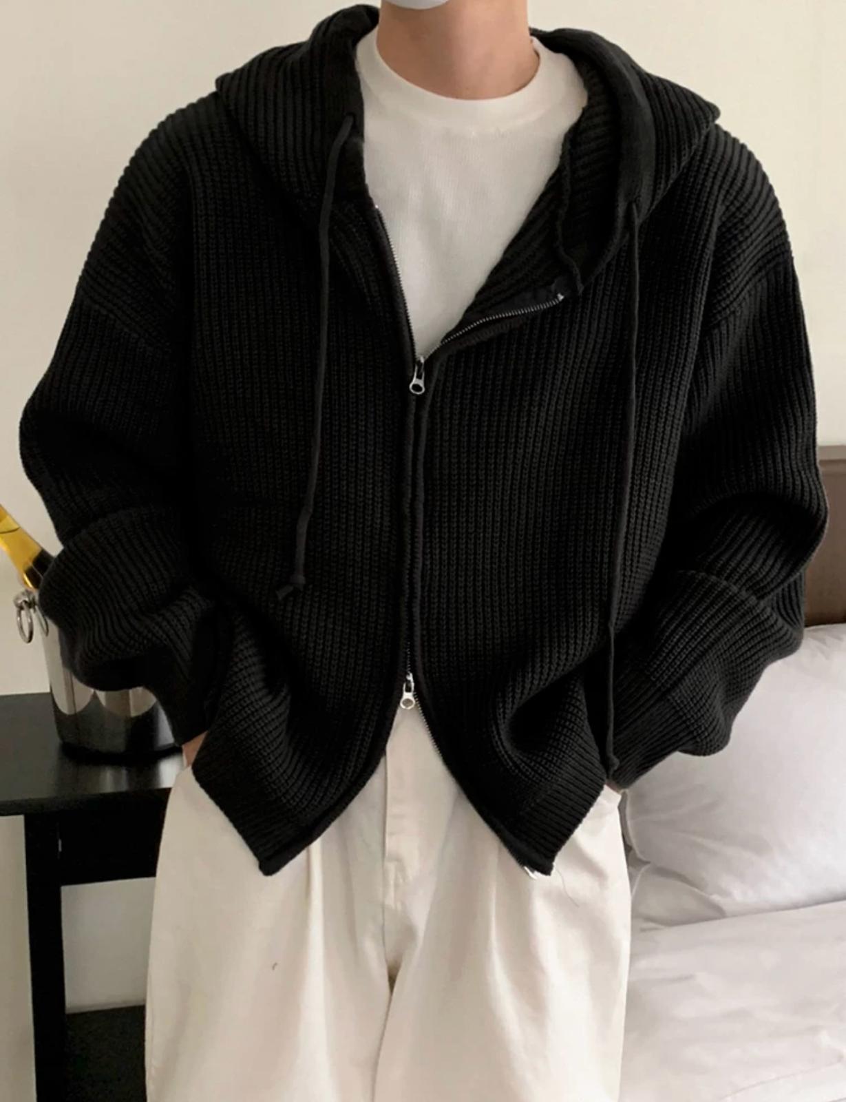 Knitted Hoodie (Both Way Zippers)