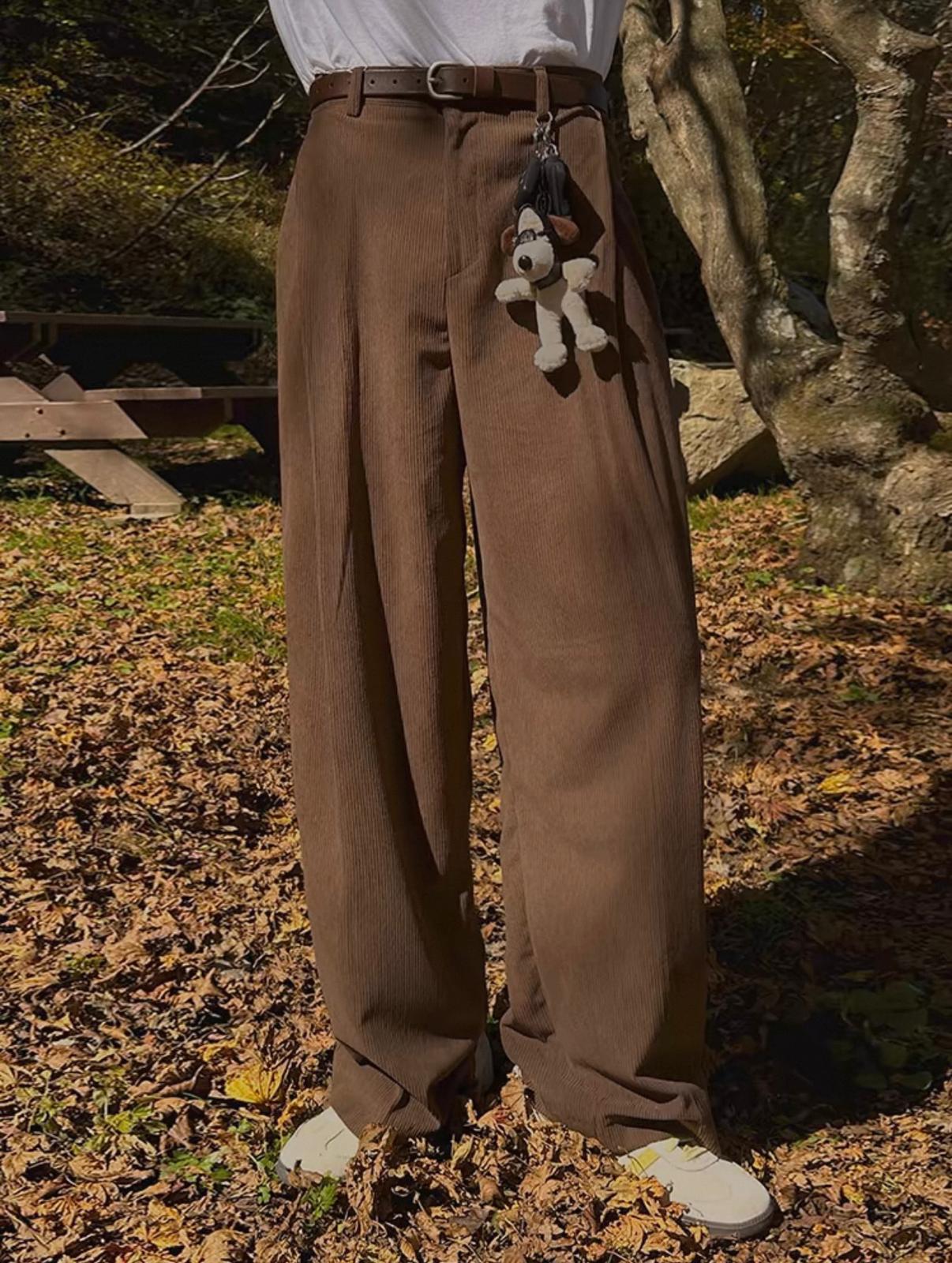 Oversize Fabric Brown Pants