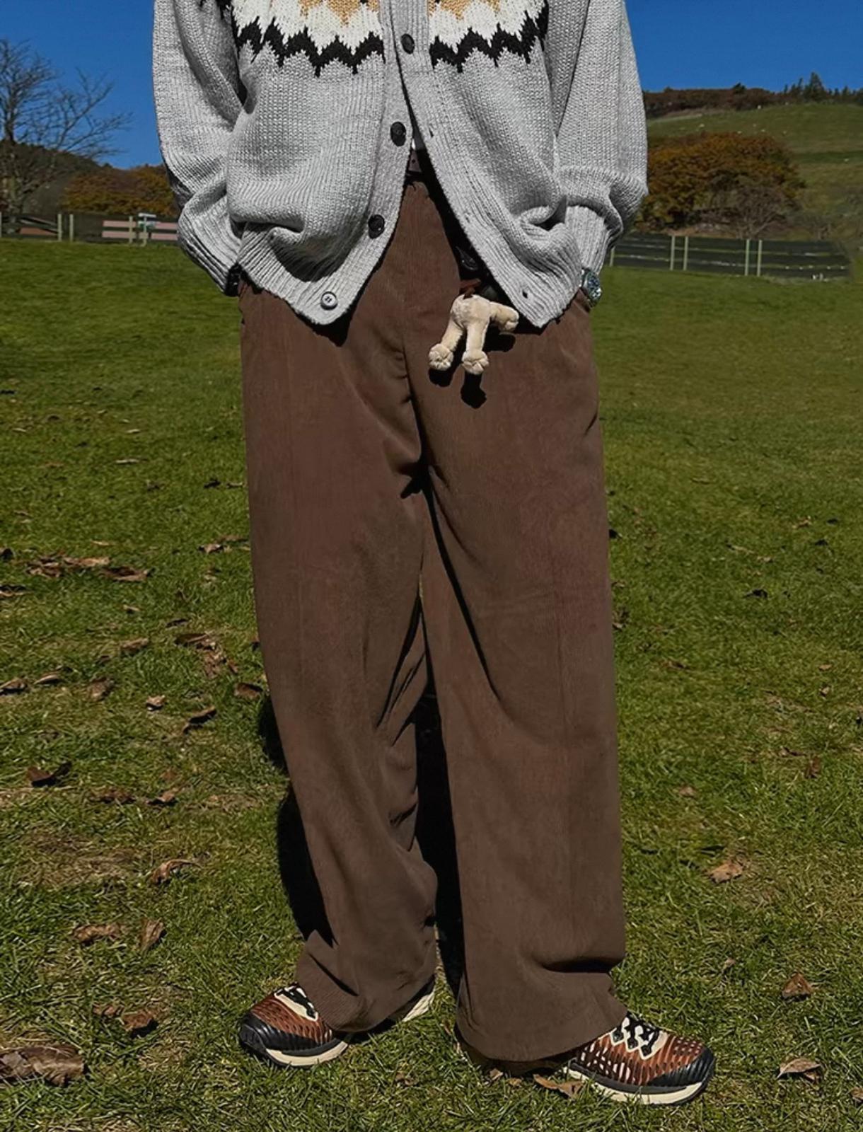 Oversize Fabric Brown Pants