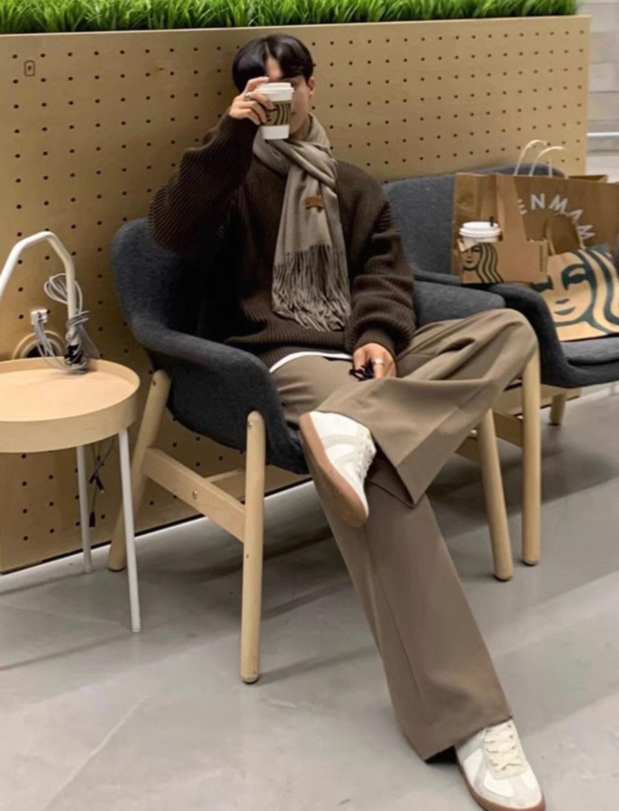 Brown Formal Oversize Long Pants