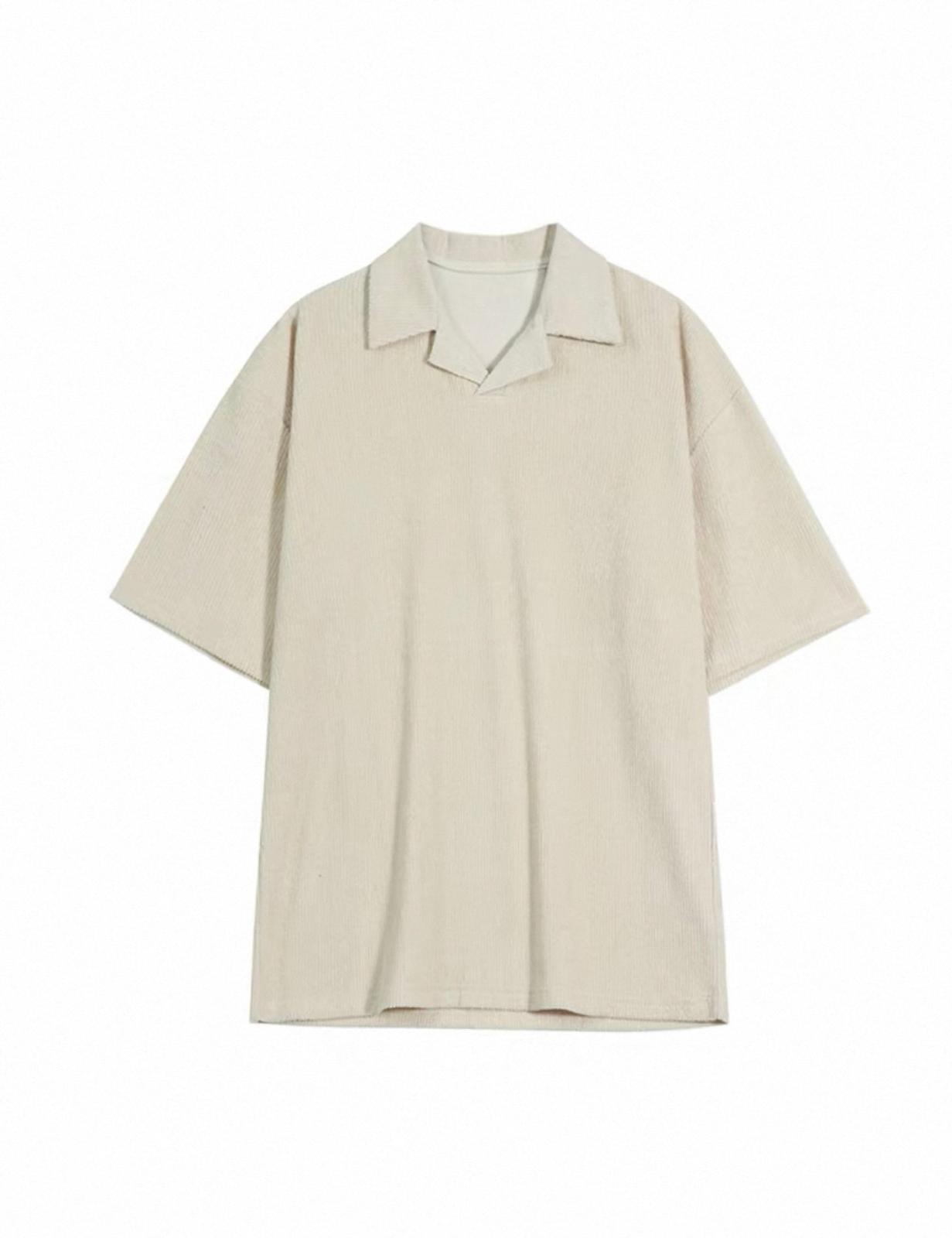Beige Collared Short Sleeve Polo T