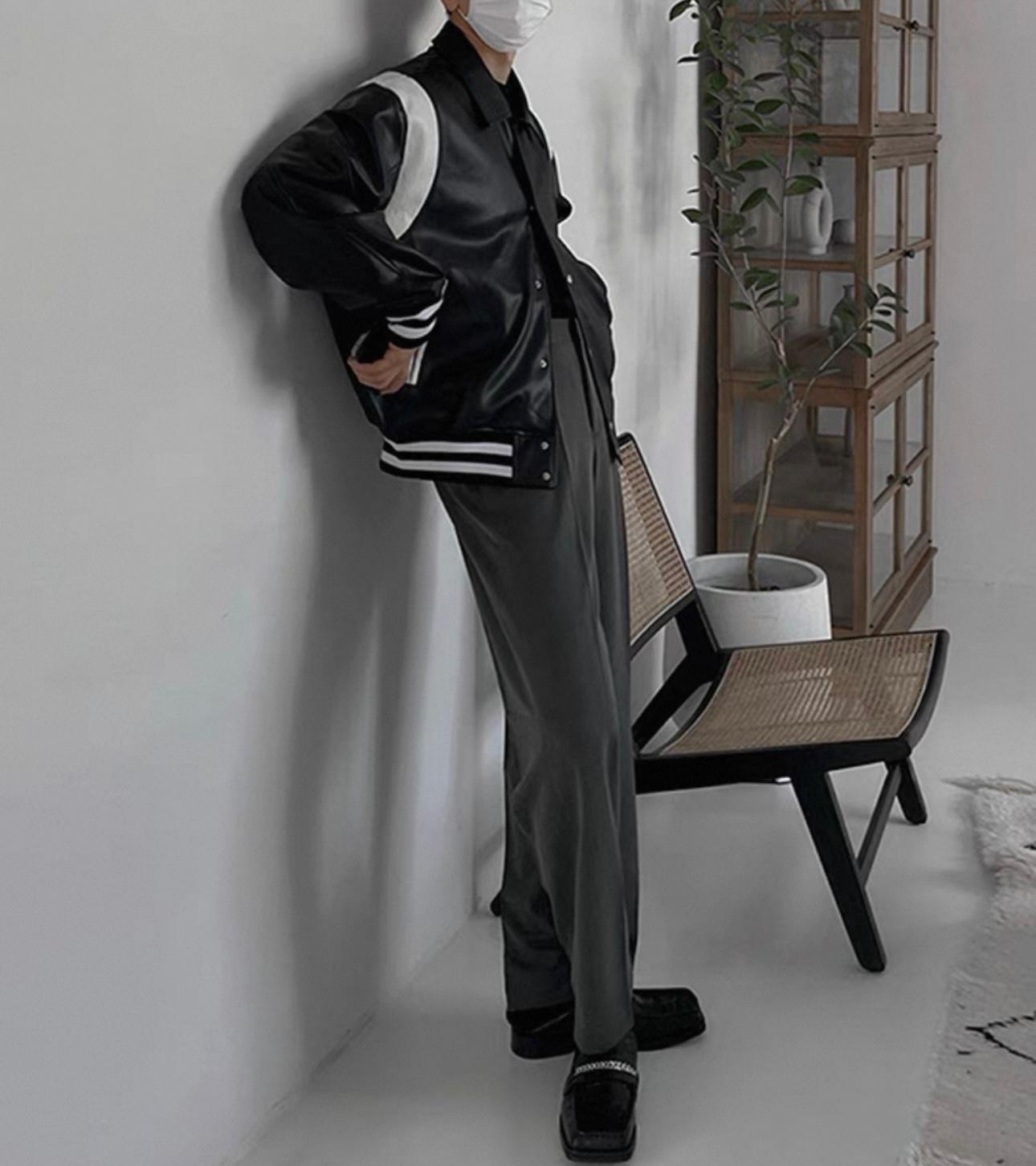 Baseball Inspired Leather Jacket