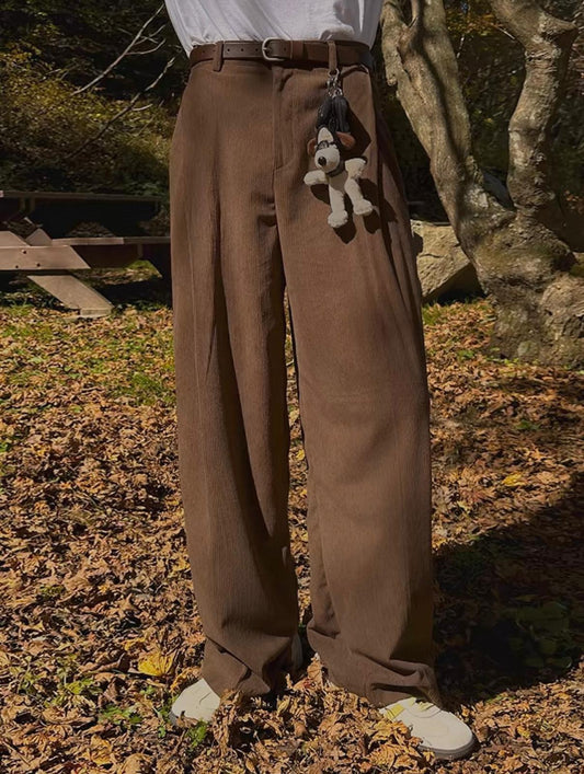 Oversize Fabric Brown Pants