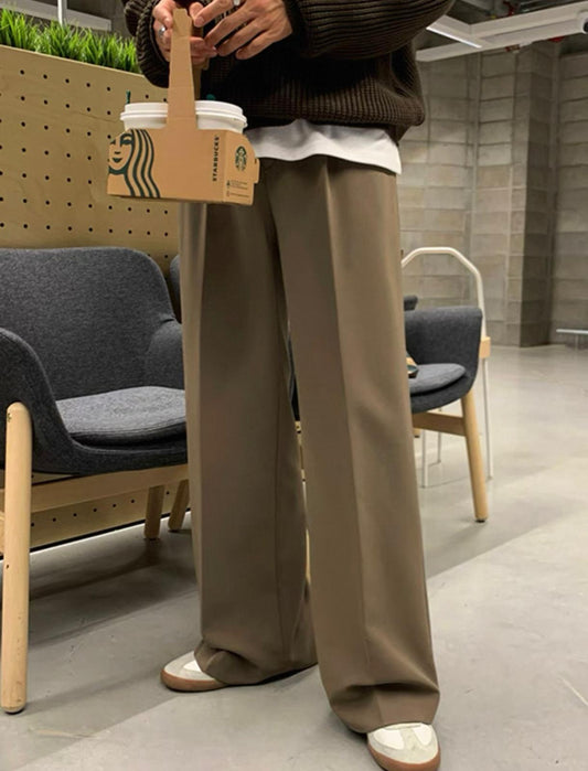Brown Formal Oversize Long Pants