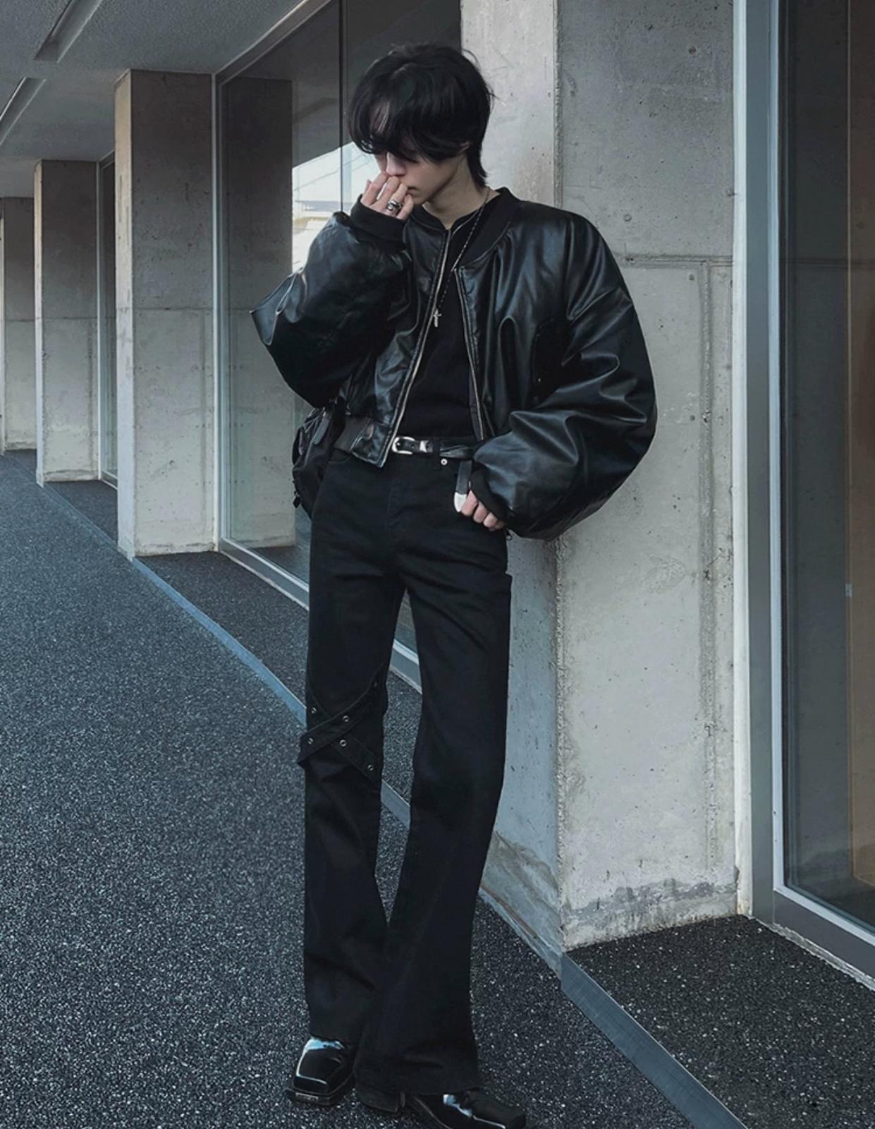 Oversize Leather Jacket (Both Way Zippers)