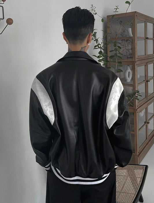 Baseball Inspired Leather Jacket
