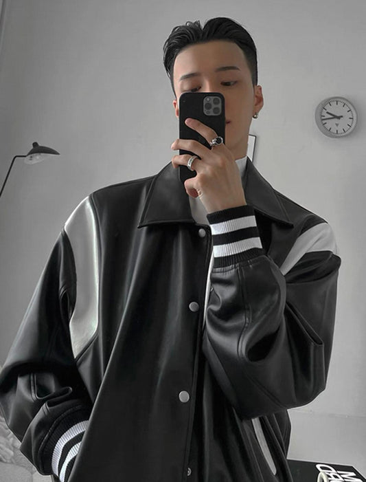 Baseball Inspired Leather Jacket